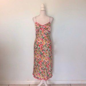 Pink Floral Spring/Summer Midi Dress